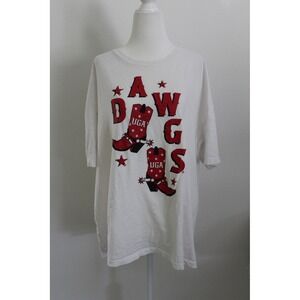 Stewart Simmons Georgia Bulldogs UGA Graphic T-Shirt White Large Cowboy Boots